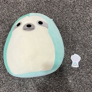 Squishmallows Teal and White Sloth Plush
